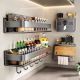 Wall-Mounted Spice Rack, No-Drill, Space-Saving, Carbon Steel, Kitchen