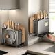 Magnetic Knife Holder with Lid & Utensil Rack, Carbon Steel for Wall & Countertop