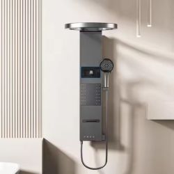 Multi-function shower, sensor screen display, space aluminum ABS silicone material, shower screen shower