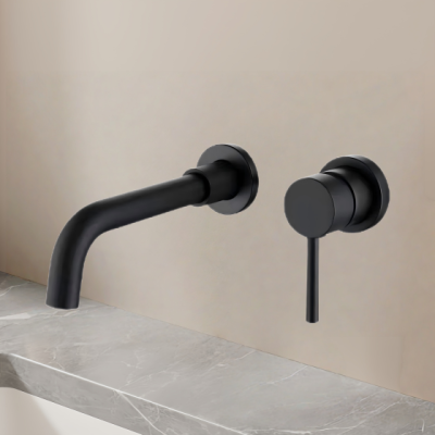 Bathroom sink faucets, wall-mounted bathroom faucet, brass, single handle