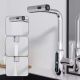 Pull down kitchen faucet, digital temperature display 3 modes, 360&deg; rotating hot and cold sink kitchen