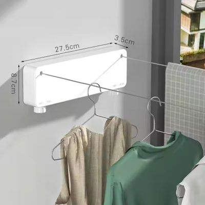 Wall mounted clothes line, retractable clothes line 5.2 m, bathroom washing and drying line