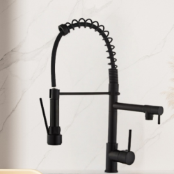Kitchen sink faucets，kitchen tap with pull out spray，matte black kitchen faucet with sprayer