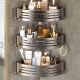 Wall-Mounted Shower Corner Shelf, Dual Installation, Aluminum, Multi-Room Use