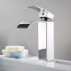 Commercial Chrome Single-Handle Waterfall Faucet, Hot & Cold, Stainless Steel