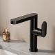 OEM/ODM Basin Faucet, Swivel Splash-Proof, Hot & Cold, Black Aluminum